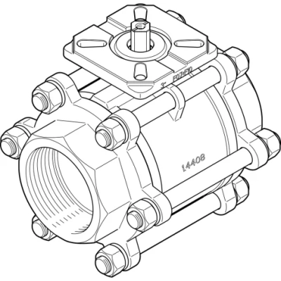 Шаровой кран Festo VZBA-3-GG-63-T-22-F0710-V4V4T Ру63 Ду80 (PN63 DN80)