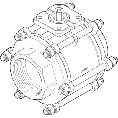 Шаровой кран Festo VZBA-4-GG-63-T-22-F10-V4V4T Ру63 Ду100 (PN63 DN100)