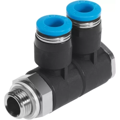 Тройник цанговый с резьбой поворотный Festo QSLV2-G3/8-12
