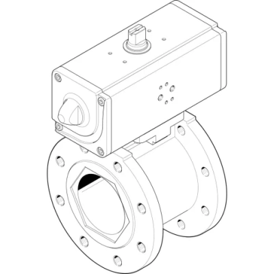 Шаровой кран с приводом Festo VZBC-100-FF-16-22-F0710-V4V4T-PP240-R-90-C Ру16 Ду100 (PN16 DN100)