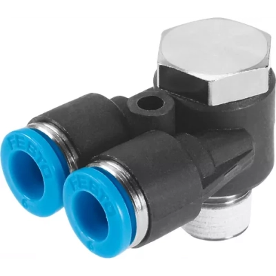 Тройник цанговый с резьбой угловой Festo QSYLV-3/8-10